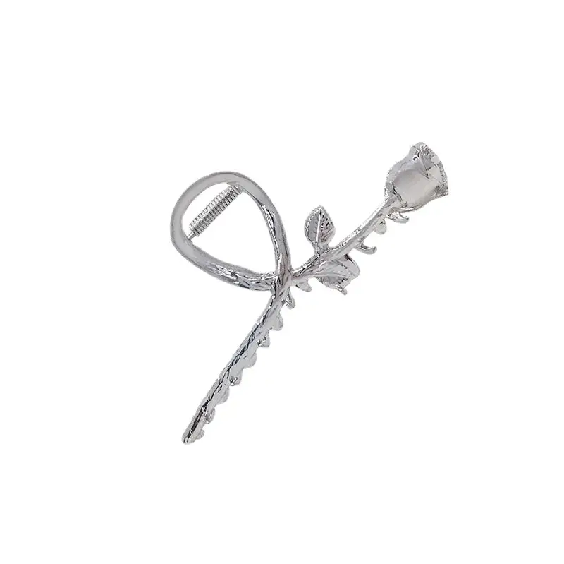 French Metal Pearl Shark Hairpin Clip Back Head Tie Hairpin