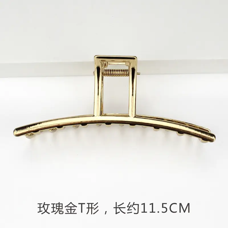 French Metal Pearl Shark Hairpin Clip Back Head Tie Hairpin
