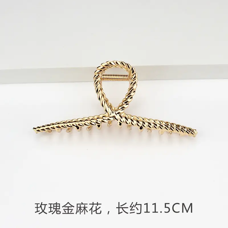 French Metal Pearl Shark Hairpin Clip Back Head Tie Hairpin