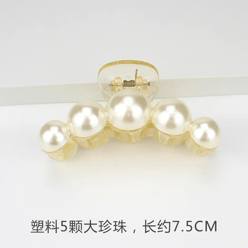 French Metal Pearl Shark Hairpin Clip Back Head Tie Hairpin