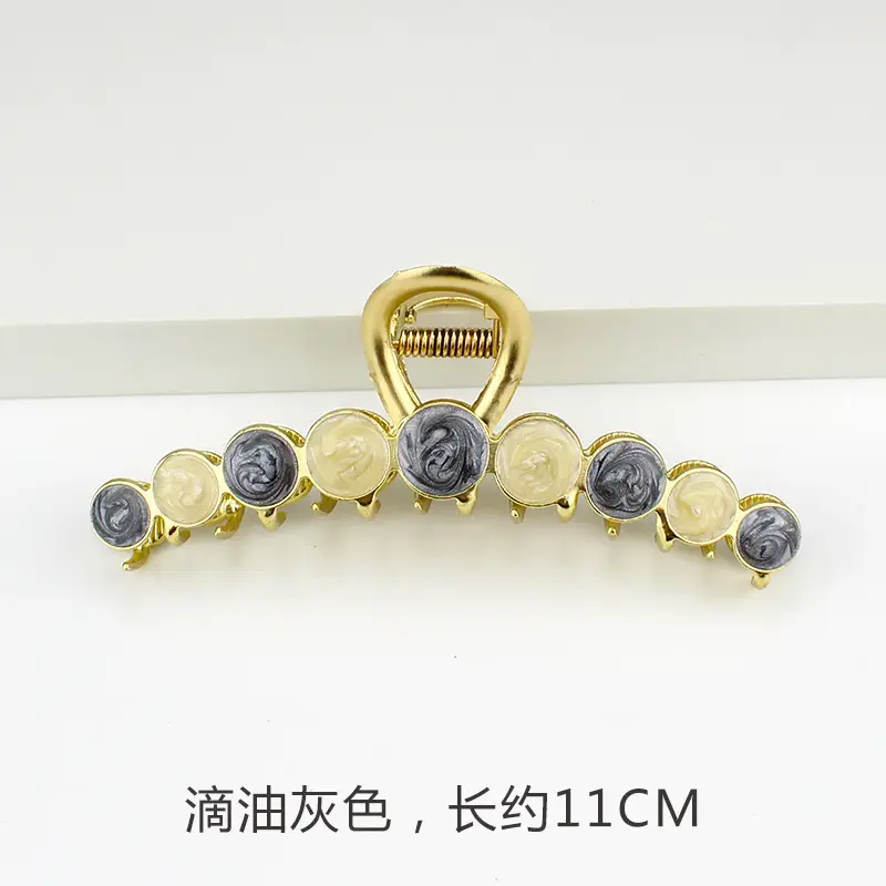 French Metal Pearl Shark Hairpin Clip Back Head Tie Hairpin