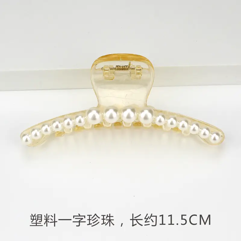 French Metal Pearl Shark Hairpin Clip Back Head Tie Hairpin