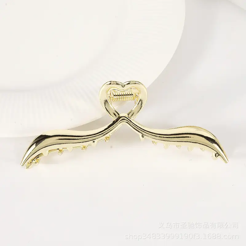 French Metal Pearl Shark Hairpin Clip Back Head Tie Hairpin