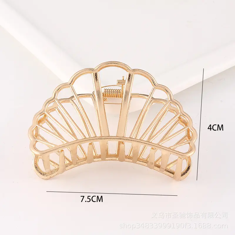 French Metal Pearl Shark Hairpin Clip Back Head Tie Hairpin