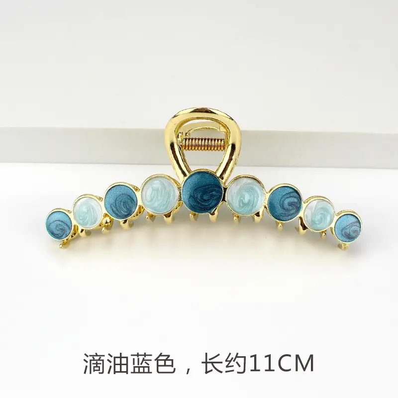 French Metal Pearl Shark Hairpin Clip Back Head Tie Hairpin