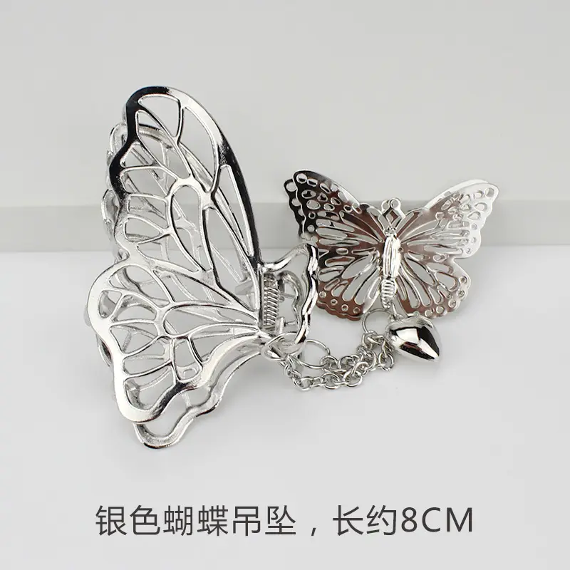 French Metal Pearl Shark Hairpin Clip Back Head Tie Hairpin