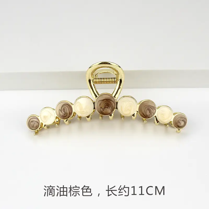 French Metal Pearl Shark Hairpin Clip Back Head Tie Hairpin