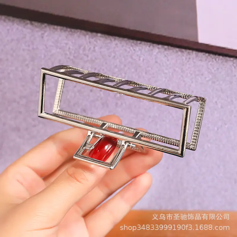 French Metal Pearl Shark Hairpin Clip Back Head Tie Hairpin