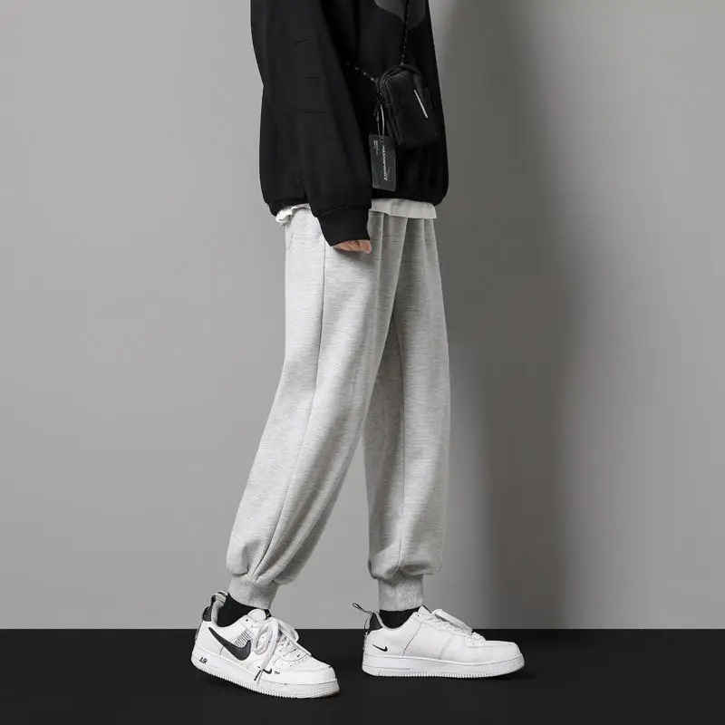 Men Loose Straight Pants Korean Style White Sneakers - Image 10