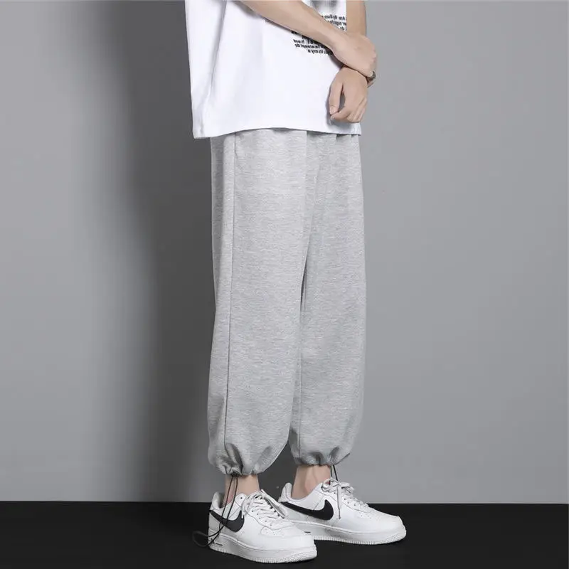 Men Loose Straight Pants Korean Style White Sneakers - Image 11