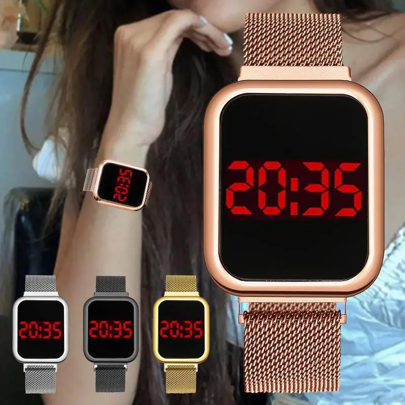 Golden Digital Watch with Water Resistant Steel Band — feature 13