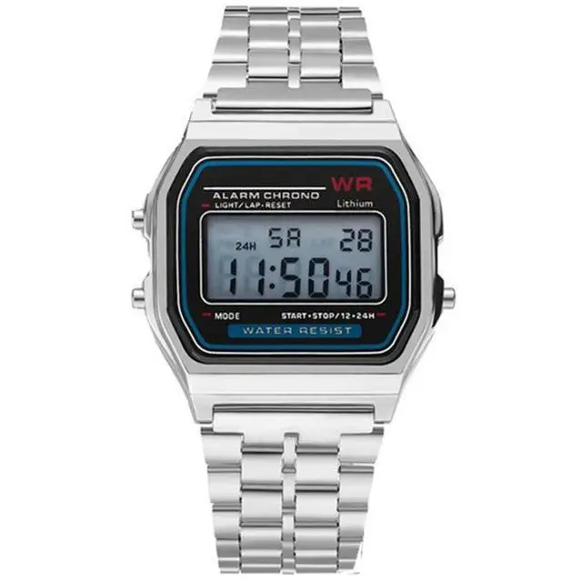 Golden Digital Watch with Water Resistant Steel Band - Image 2