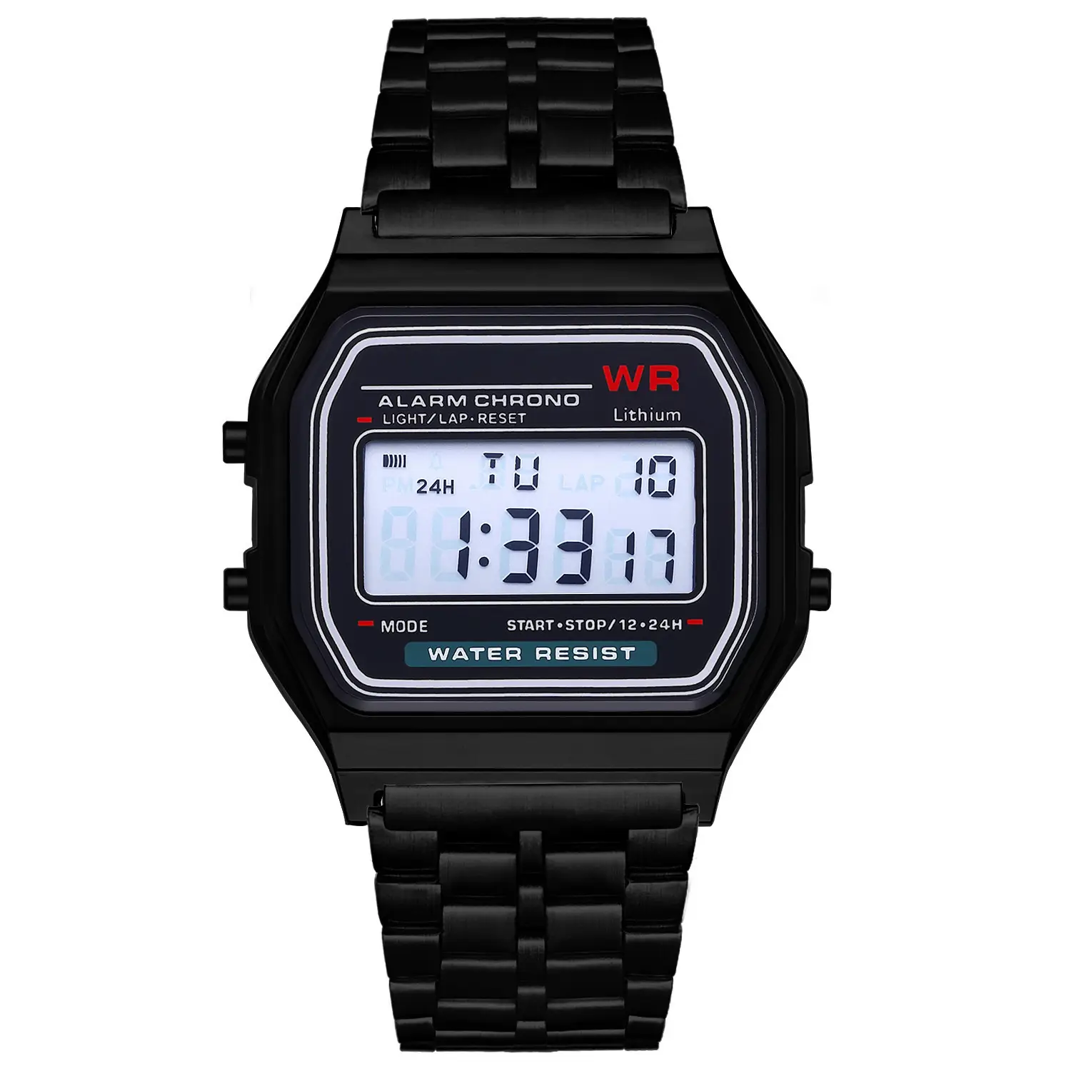 Golden Digital Watch with Water Resistant Steel Band - Image 6