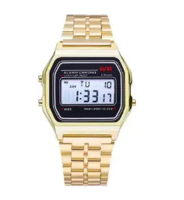Golden Digital Watch with Water Resistant Steel Band - Image 7
