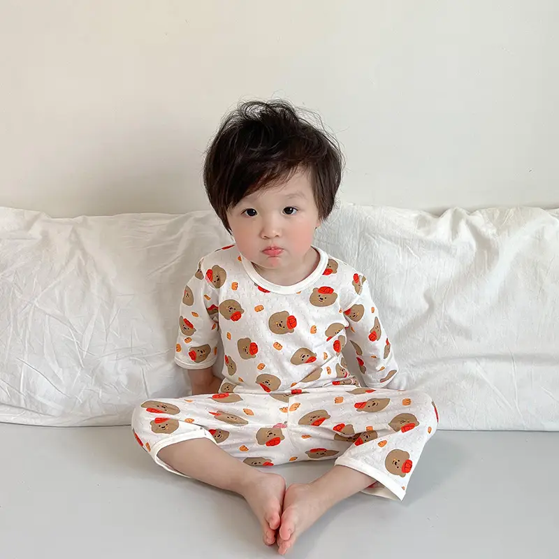 Baby Cotton Fruit Print Pajamas Summer Boys Girls - Image 9