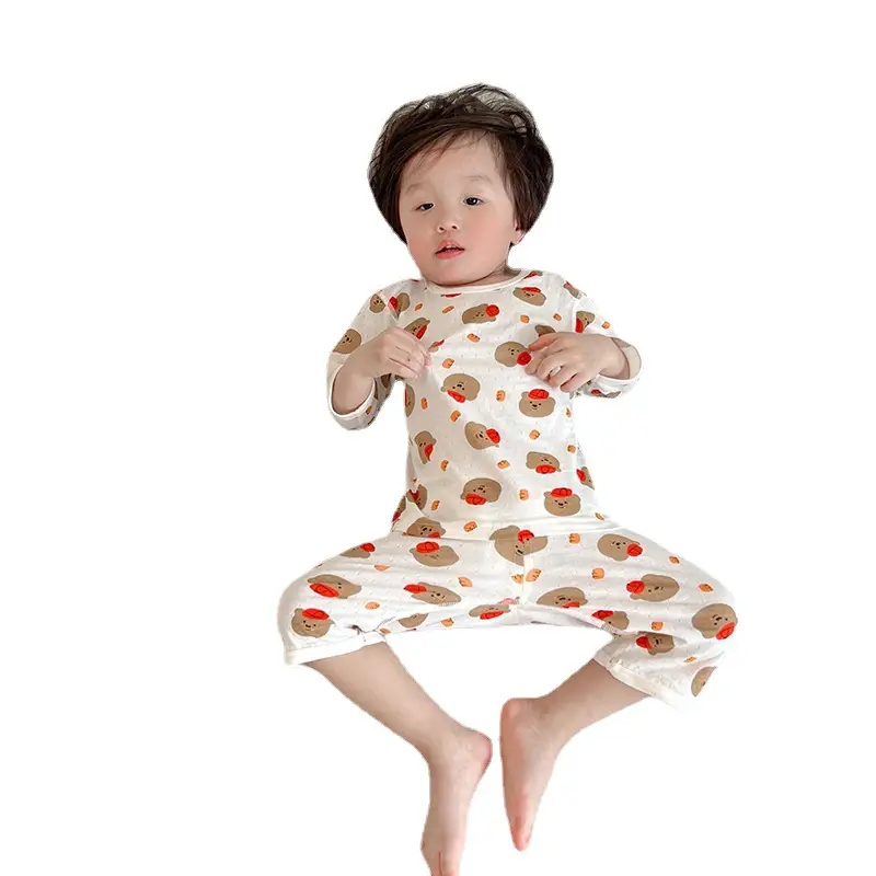 Baby Cotton Fruit Print Pajamas Summer Boys Girls - Image 11