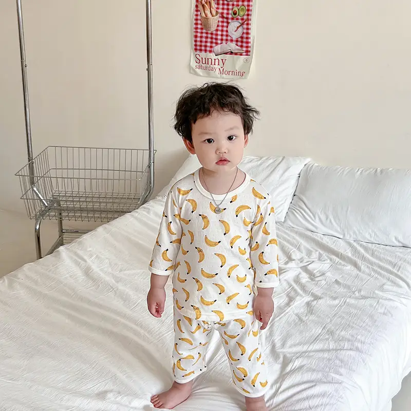 Baby Cotton Fruit Print Pajamas Summer Boys Girls - Image 5
