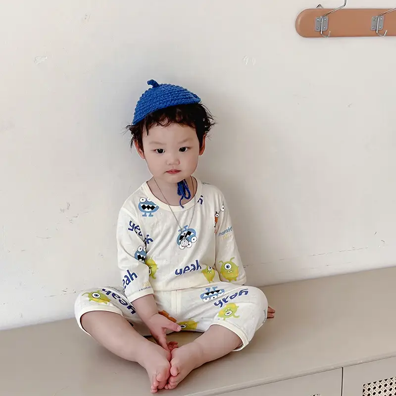 Baby Cotton Fruit Print Pajamas Summer Boys Girls - Image 6