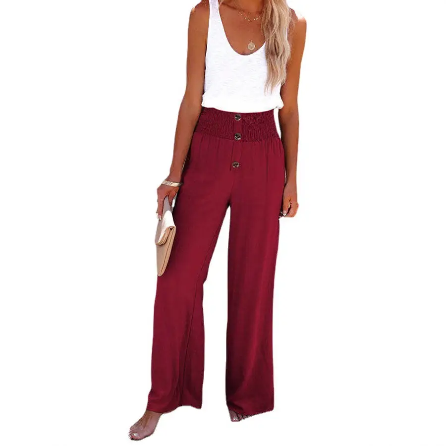 2022 Women's White Wide Leg Cotton Pants - Image 11