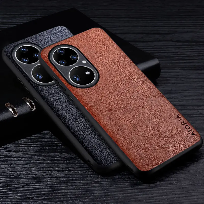 Retro Litchi Pattern Phone Case Huawei P50 Pro P40 Pro P40 - Image 5