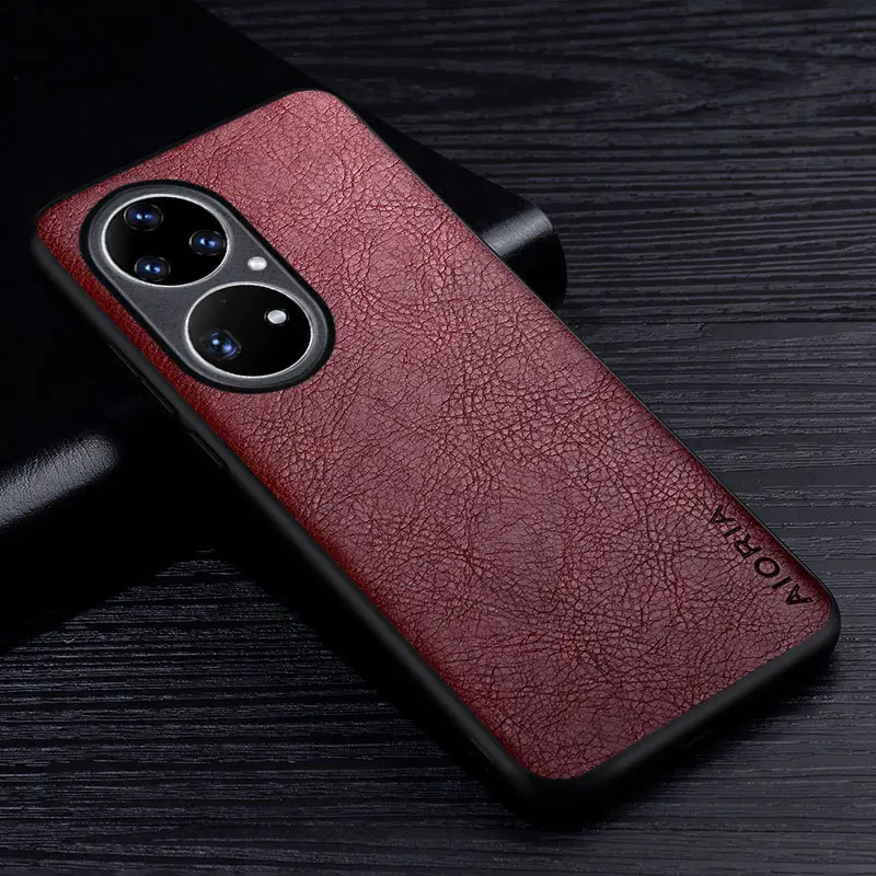 Retro Litchi Pattern Phone Case Huawei P50 Pro P40 Pro P40 - Image 3