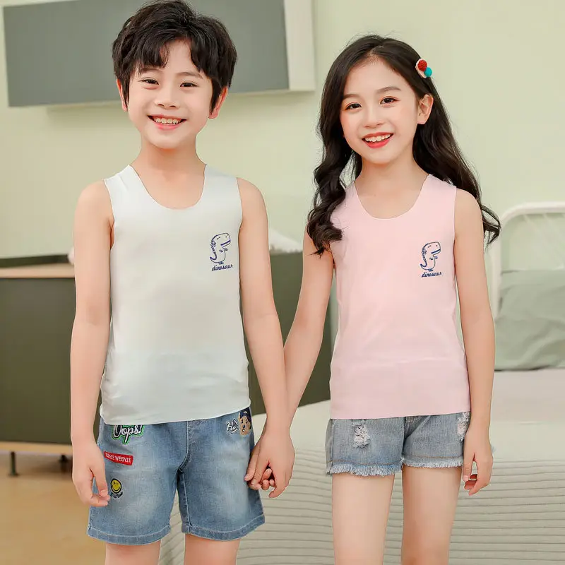 Children's Cream Sleeveless Vest with Cartoon Print - Image 8
