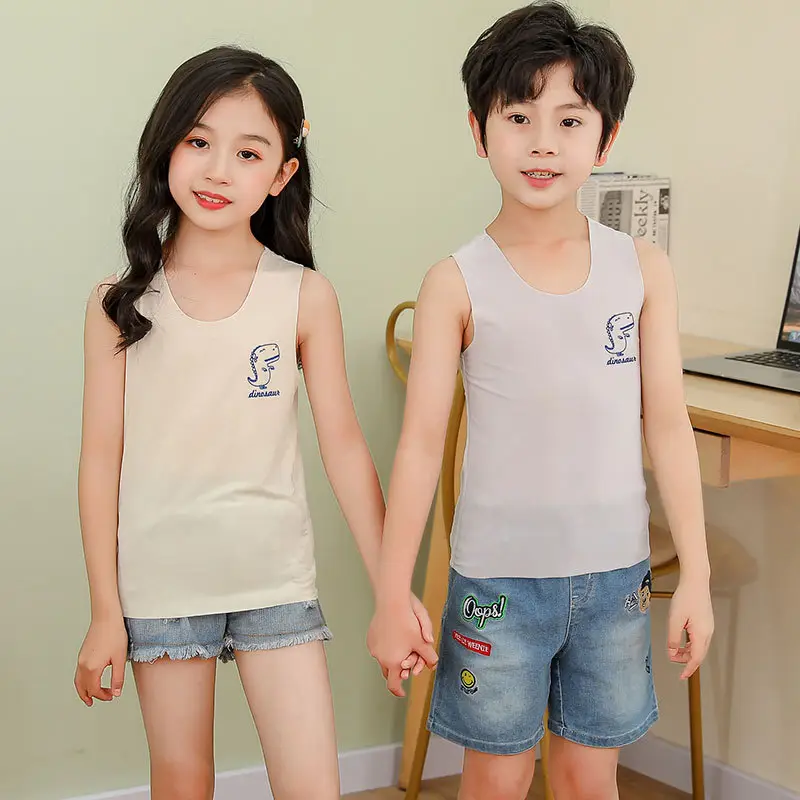 Children's Cream Sleeveless Vest with Cartoon Print - Image 10