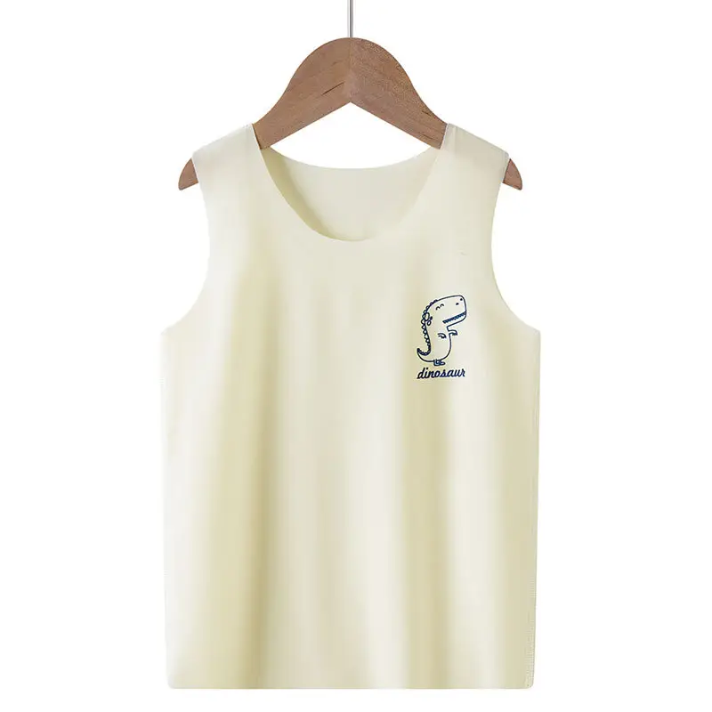 Children's Cream Sleeveless Vest with Cartoon Print - Image 2