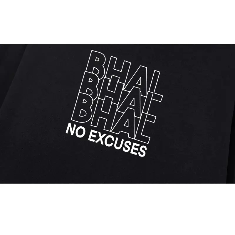 Men's Black "No Excuses" T-Shirt - Image 7