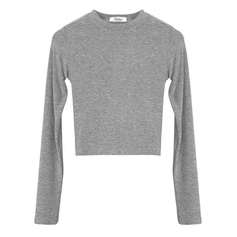 Men Long Sleeve Grey T-Shirt Large Waist
