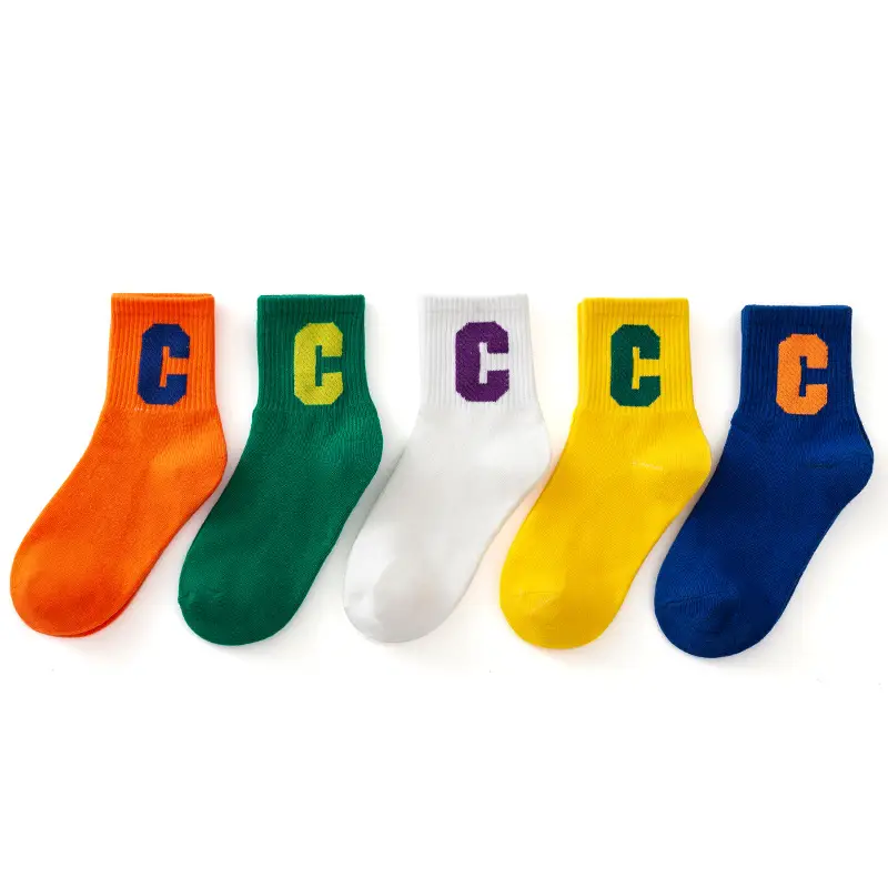 Kids Letter C Tide Socks Set of 6 - Image 18