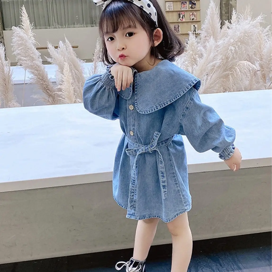 Girls Denim Dress Spring New 2022 Western Style - Image 4