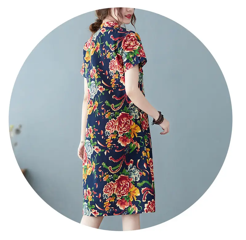 2024 Summer Printed Cotton Linen Dress for Women — feature 13