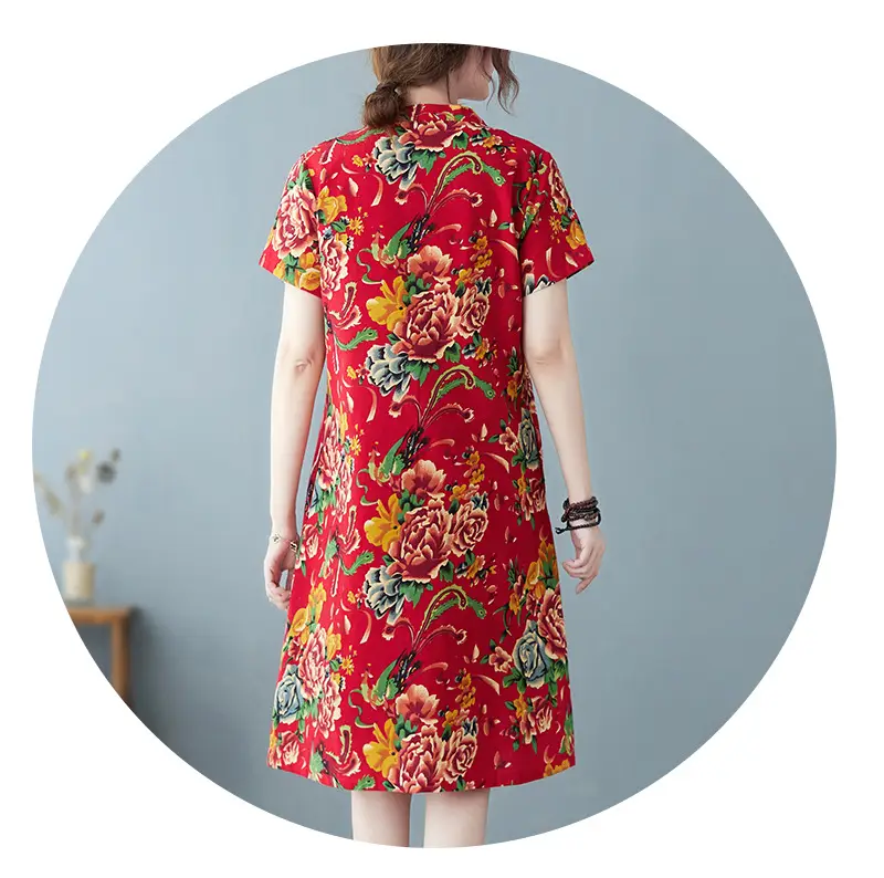 2024 Summer Printed Cotton Linen Dress for Women — feature 20