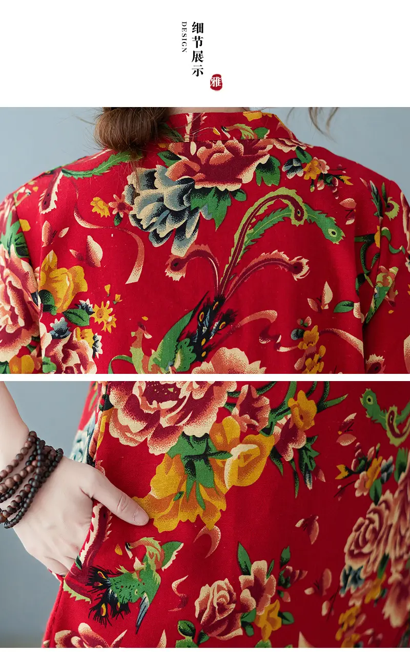 2024 Summer Printed Cotton Linen Dress for Women — feature 22