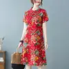 2024 Summer Printed Cotton Linen Dress for Women - Image 2