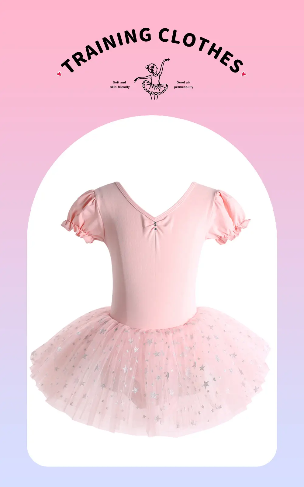 Girls' Mesh Dancing Dress Short Sleeve Ballet Style — feature 4