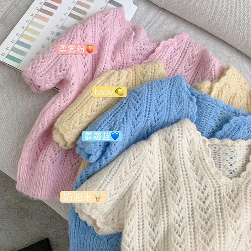 Green Knit V-Neck Top for Women Spring Summer — feature 15