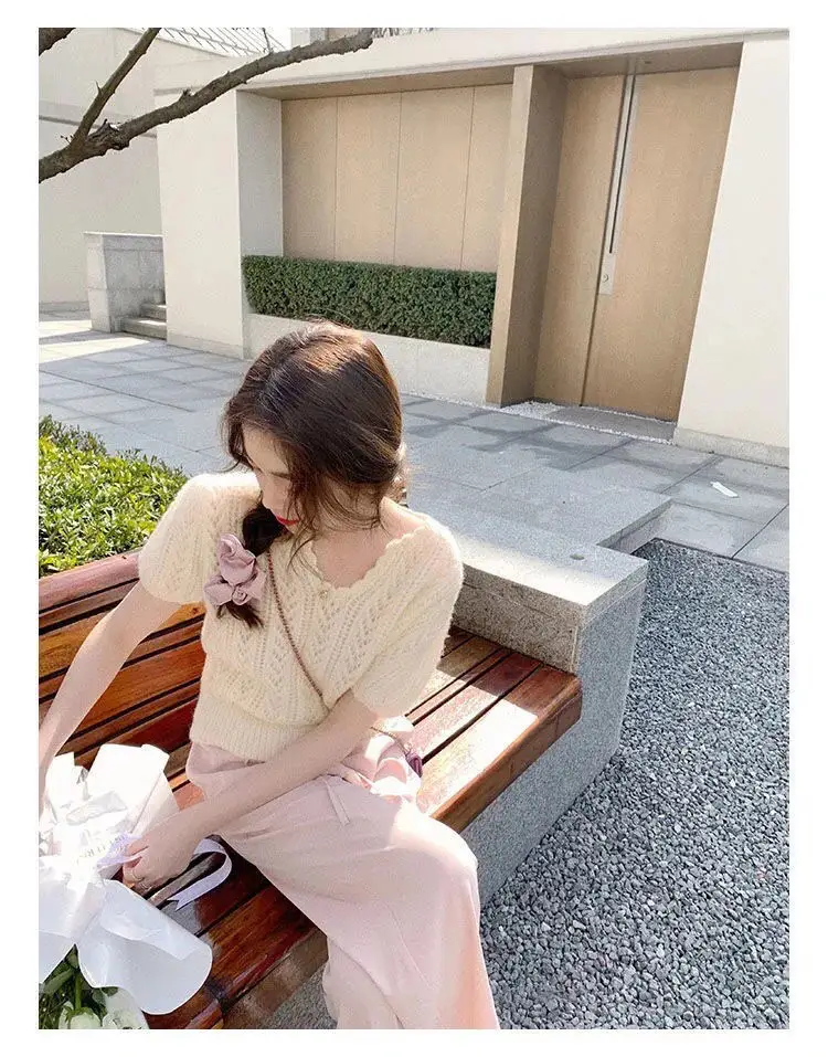 Green Knit V-Neck Top for Women Spring Summer — feature 20