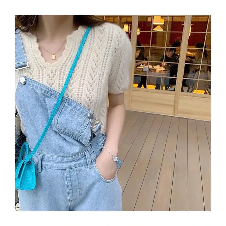 Green Knit V-Neck Top for Women Spring Summer — feature 23