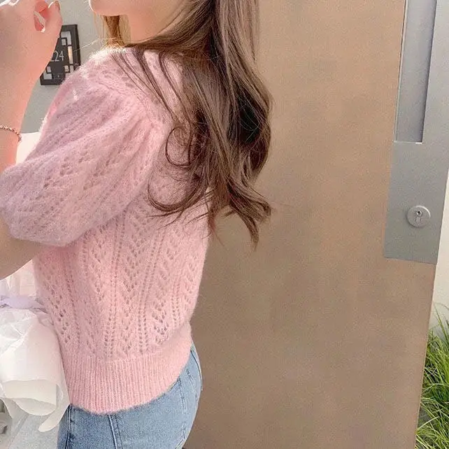 Green Knit V-Neck Top for Women Spring Summer — feature 42