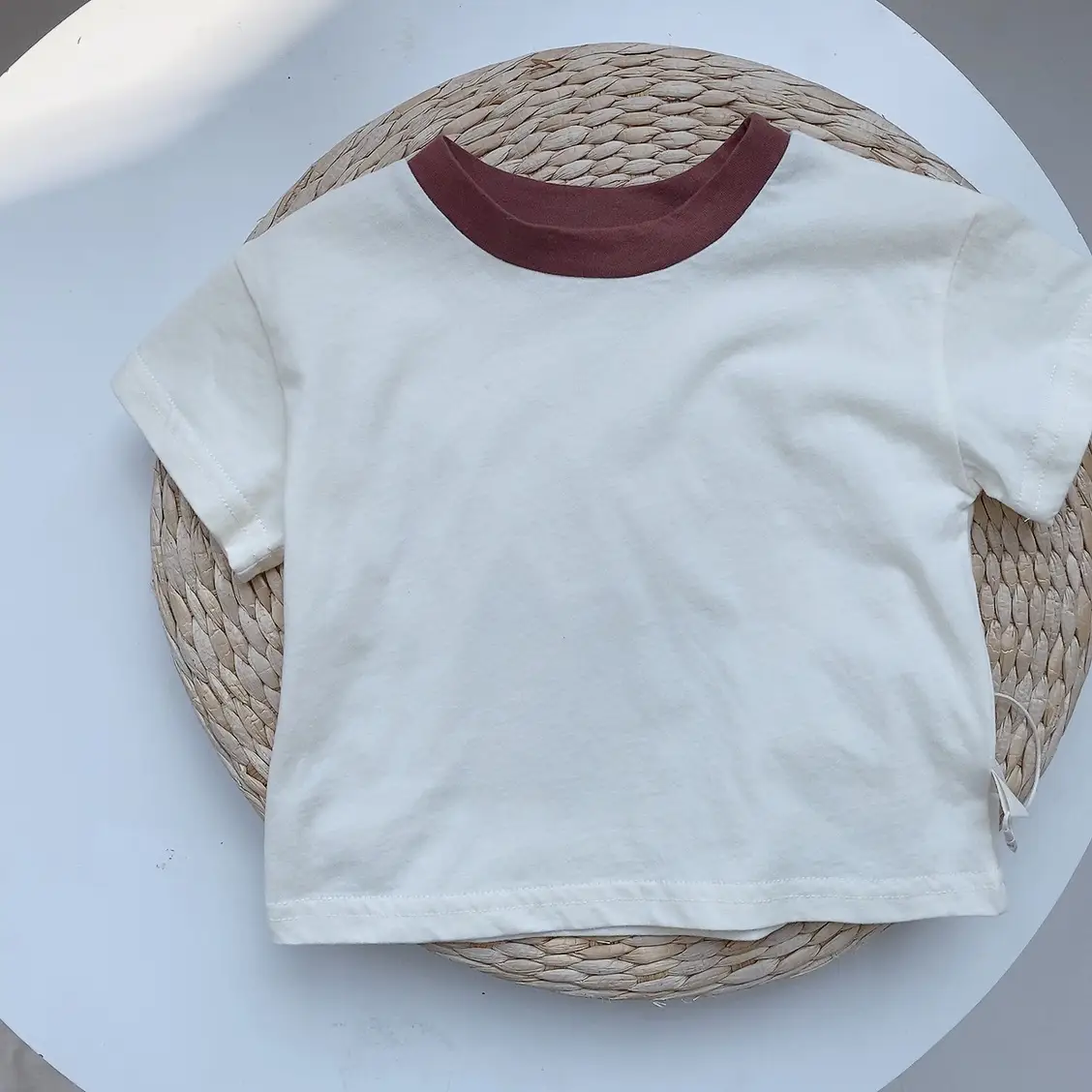 Kids Summer T-Shirt Shorts Set Cotton Striped White