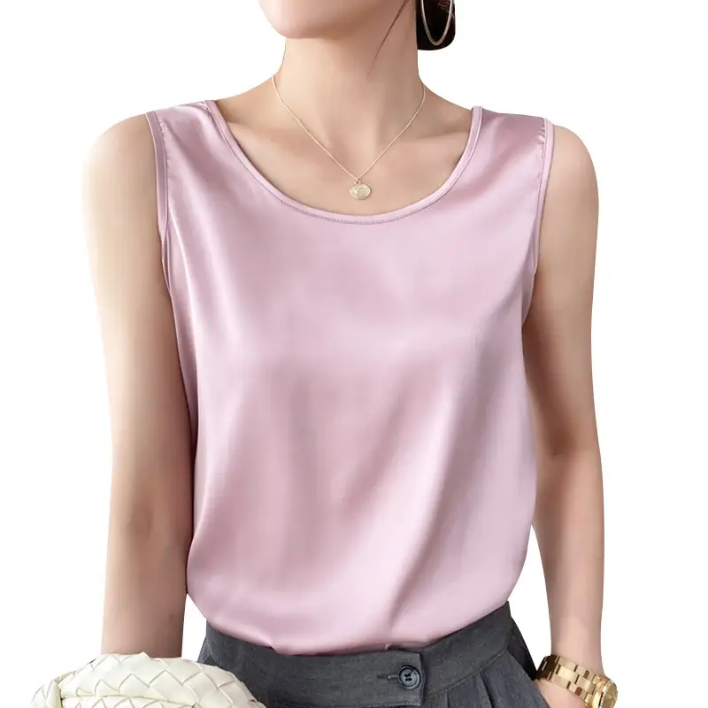 Women Silk U-Neck Camisole Vest Green Small
