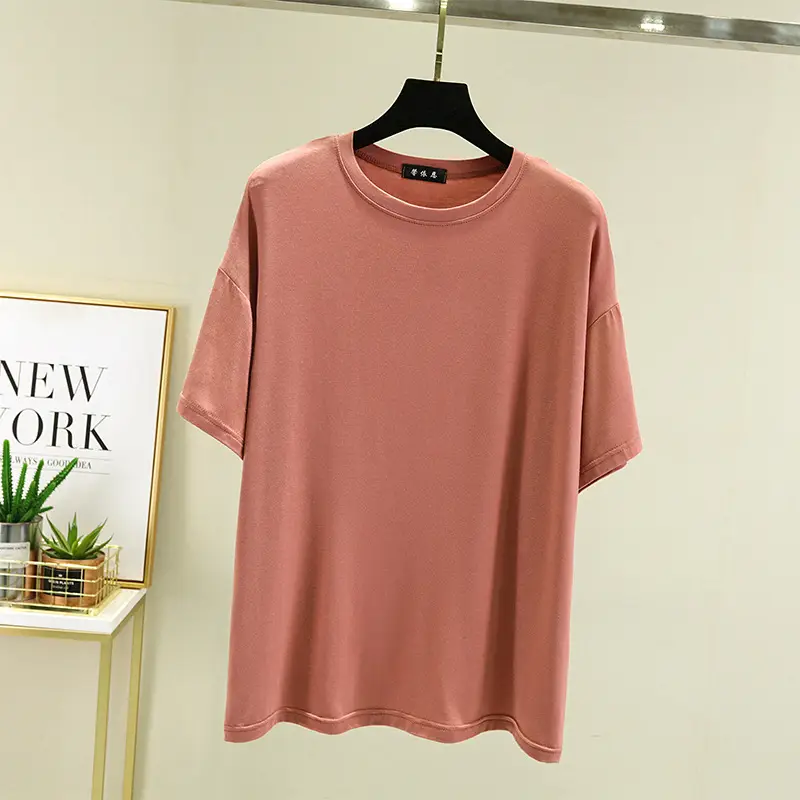 Spring Short Sleeve White T-Shirt Round Neck