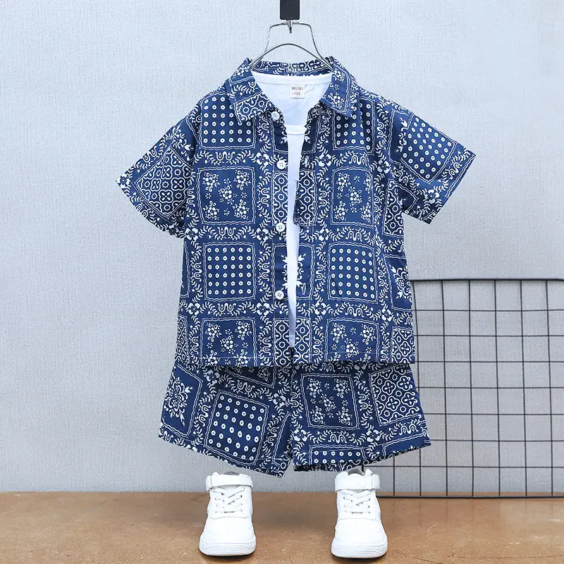 Boys Blue Printed 2-Piece Suit 2022 - Image 3