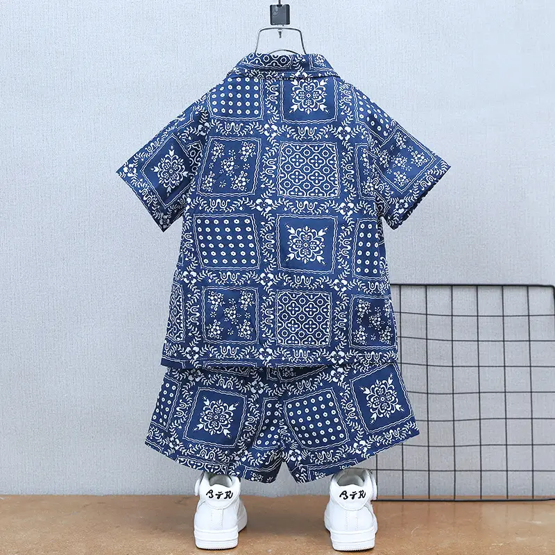 Boys Blue Printed 2-Piece Suit 2022 - Image 4