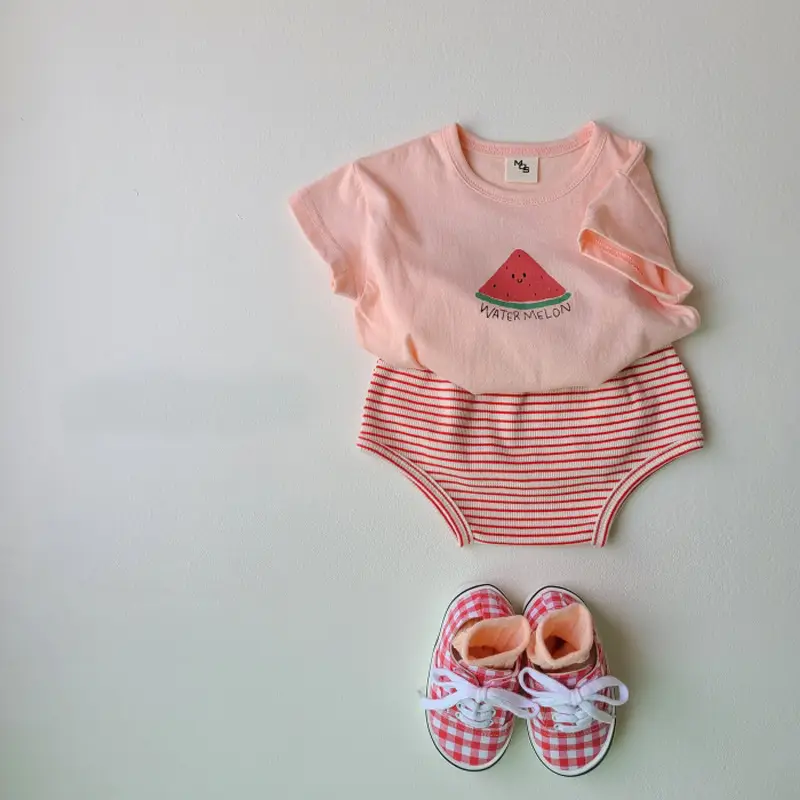 Baby Lemon Short Sleeve T-Shirt & Striped Shorts Set - Image 4
