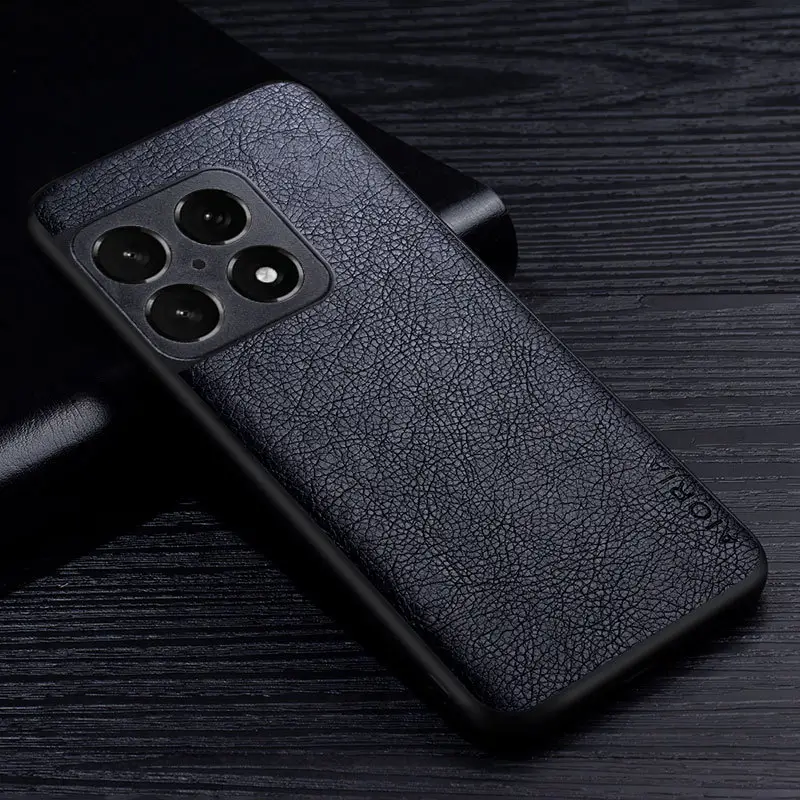 Black Leather Textured OnePlus 10 Pro Phone Case - Image 6