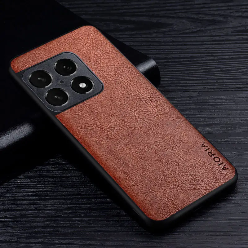 Black Leather Textured OnePlus 10 Pro Phone Case - Image 9
