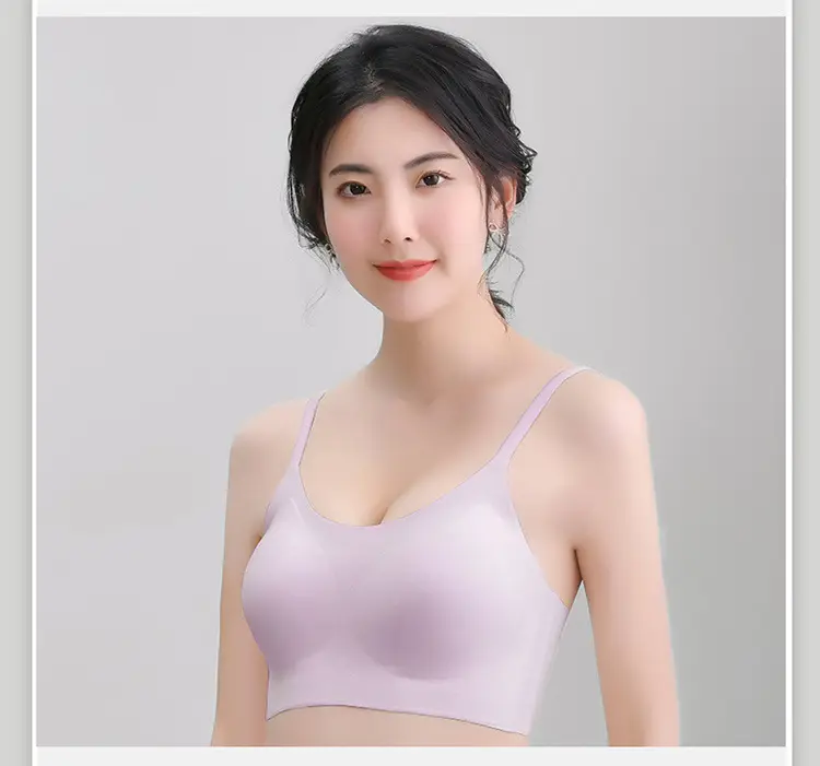 2022 Clouds Traceless Underwear Women's Thin Adjustable Shoulder Strap Fixed Cup Sports Size Free Bra — feature 19